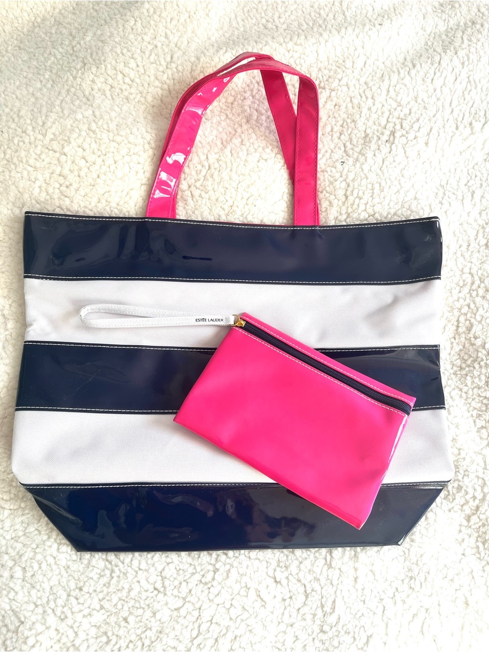 Ester Lauder PVC Tote and wristlet
